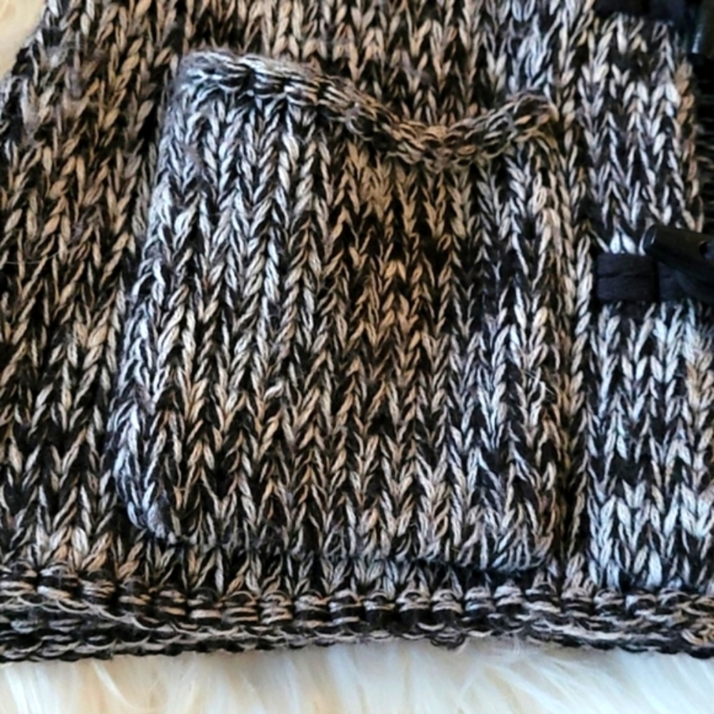 Black & White Cableknit Toggle Button Sweater - image 3